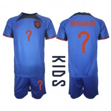 Nederland Steven Bergwijn #7 Bortedraktsett Barn VM 2022 Kortermet (+ korte bukser)